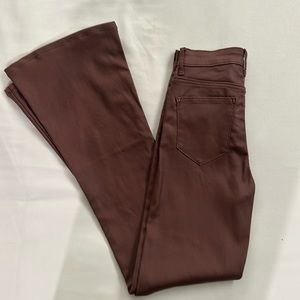 Brown Leather Flare Pants